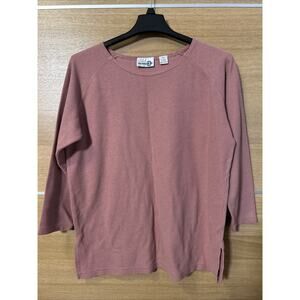 Paul Harris Design Women’s Size L Rose Pink 3/4 Sleeve Woven Tunic Shirt